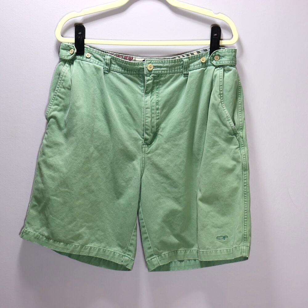 Vintage OP Ocean Pacific Green Cotton Shorts Coastal Prep Size Large